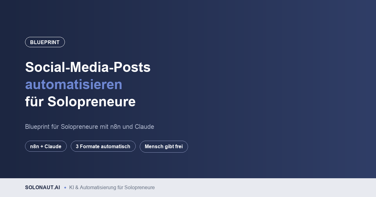 Social-Media-Posts automatisieren mit n8n und Claude: Blueprint für Solopreneure