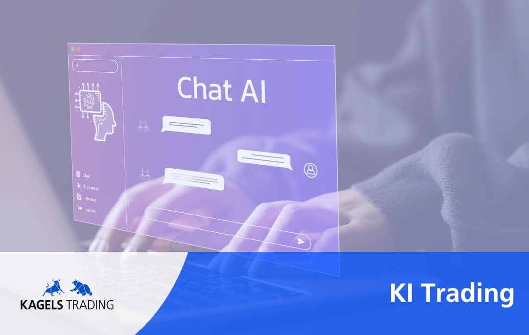 Werbebanner für KI Trading mit Chat AI Interface und Kagels Trading Logo