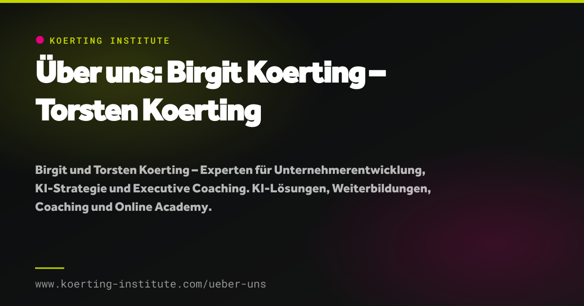 Über-uns-Hero mit Titel und Beschreibung zu Birgit und Torsten Koerting auf dunklem Hintergrund