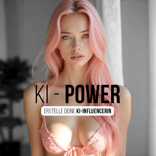 Frau mit rosa Haaren KI Power Erstelle deine KI-Influencerin Hero-Bild