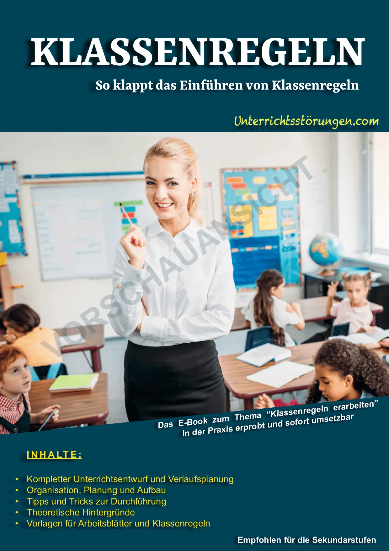 E-Book Cover Vorschau Klassenregeln mit Inhaltsangabe