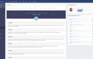 Screenshot Lehrplan mit strukturierter Modulübersicht und Fortschrittsanzeige