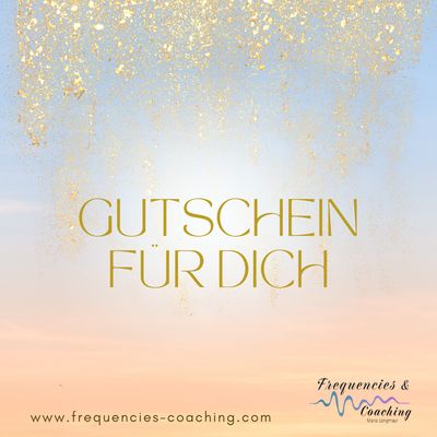 KNOR – Frequenzprogramm für Knochen von Maria Langmayr 8 Gutschein-Vorlage mit gold glitterndem Hintergrund und Geschenk-Text auf Hellblau-Beige
