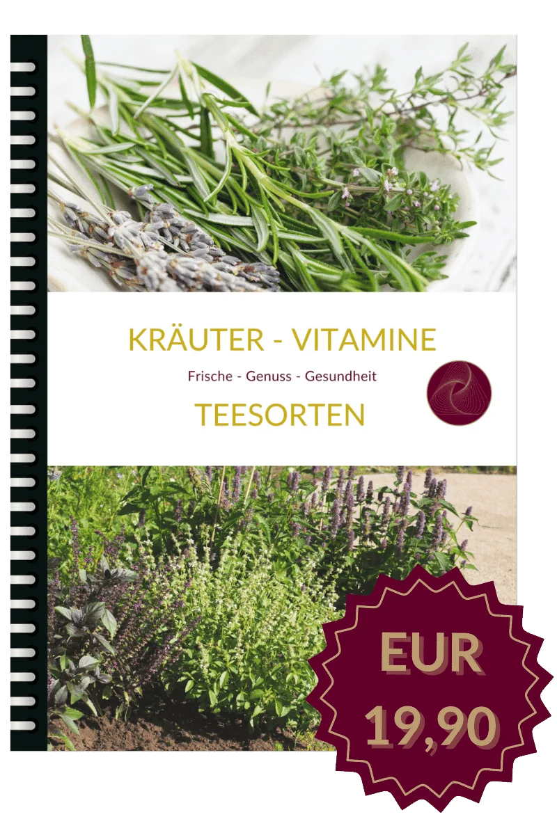E-Book-Cover Kräuter Vitamine Teesorten mit Kräuterfotografien