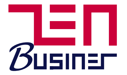 Zen Business Logo in Rot und Dunkelblau mit geometrischem Design