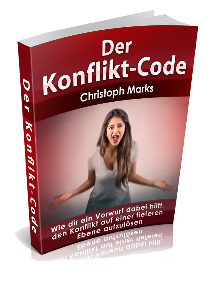 E-Book Cover Der Konflikt-Code von Christoph Marks mit wütender Frau und rotem Design