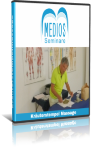 DVD-Cover Kräuterstempel-Massage mit Therapeutin bei der Anwendung an Patient