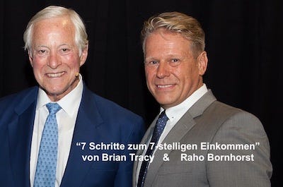 Brian Tracy und Raho Bornhorst zusammen mit Kursüberschrift