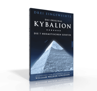 Großformatiges 3D-Mockup des Kybalion-Covers mit Spieglung