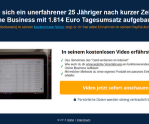 Landingpage-Vorlage für Affiliate Marketing mit Video-Angebot und orangem Button