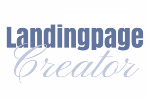 Landingpage Creator Logo mit Schriftzug in Blau und Grau