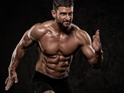 Länger können, mehr genießen – Kurs zur Ejakulationskontrolle 13 Muskulöser Mann mit definiertem Sixpack posiert selbstbewusst