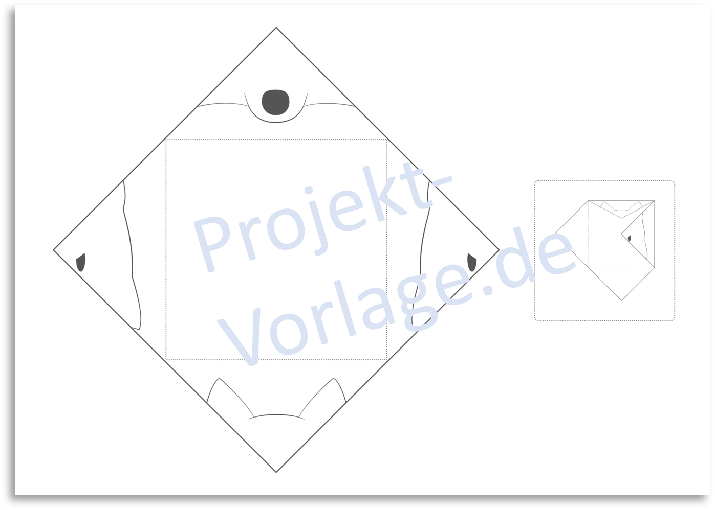 Lapbook Märchen Vorlage – Bastel-PDF für den Unterricht 5 Peter und der Wolf Lapbook Bastelbeispiel mit Diamantform und Tiermotiven