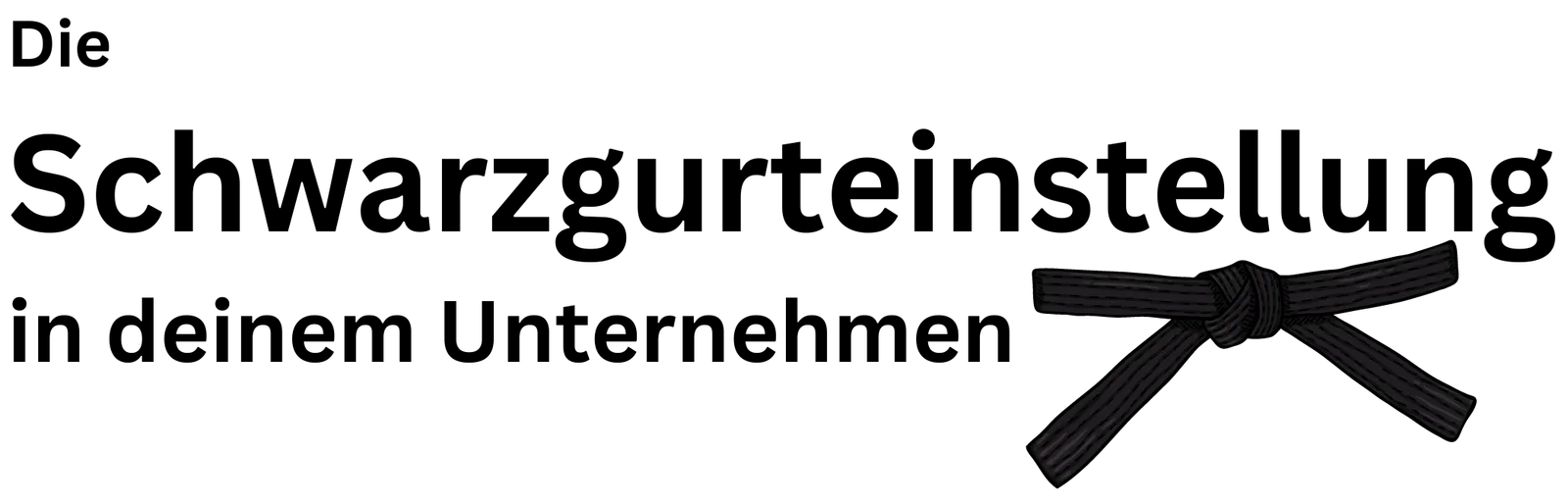 Schwarzgurteinstellung Homepage – schwarzer Gürtel mit Knoten auf weißem Hintergrund