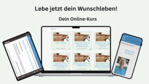 Mockup mit Laptop, Tablet und Smartphone zeigt Online-Kurs auf verschiedenen Geräten mit Modulübersicht