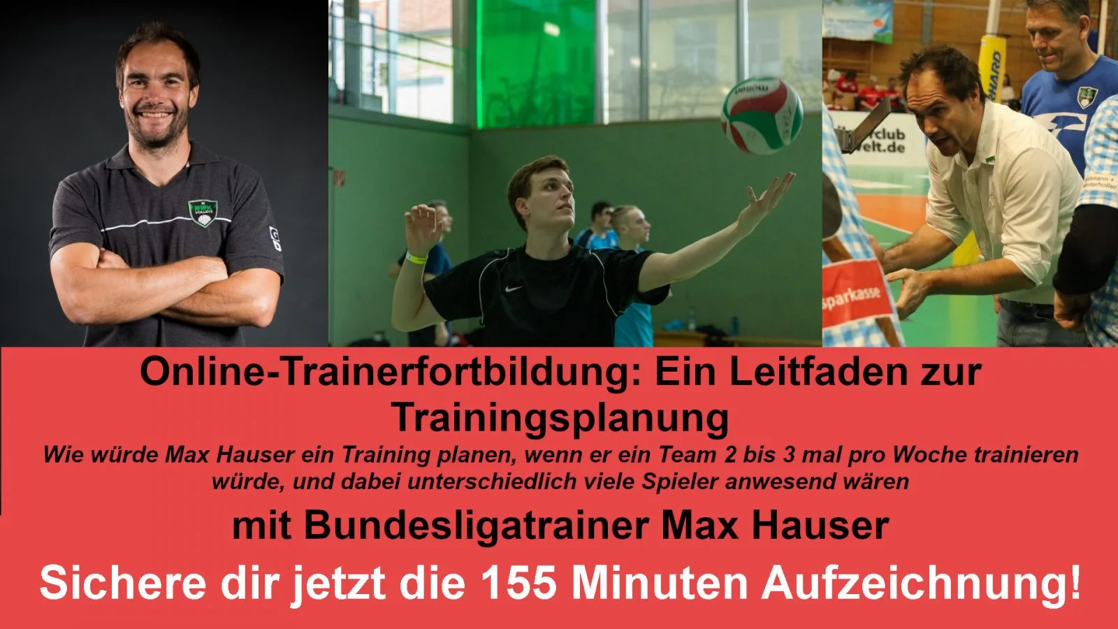 Leitfaden zur Trainingsplanung – Volleyball-Trainerwebinar 2 Hero-Banner zur Online-Trainerfortbildung von Max Hauser mit Leitfaden zur Trainingsplanung