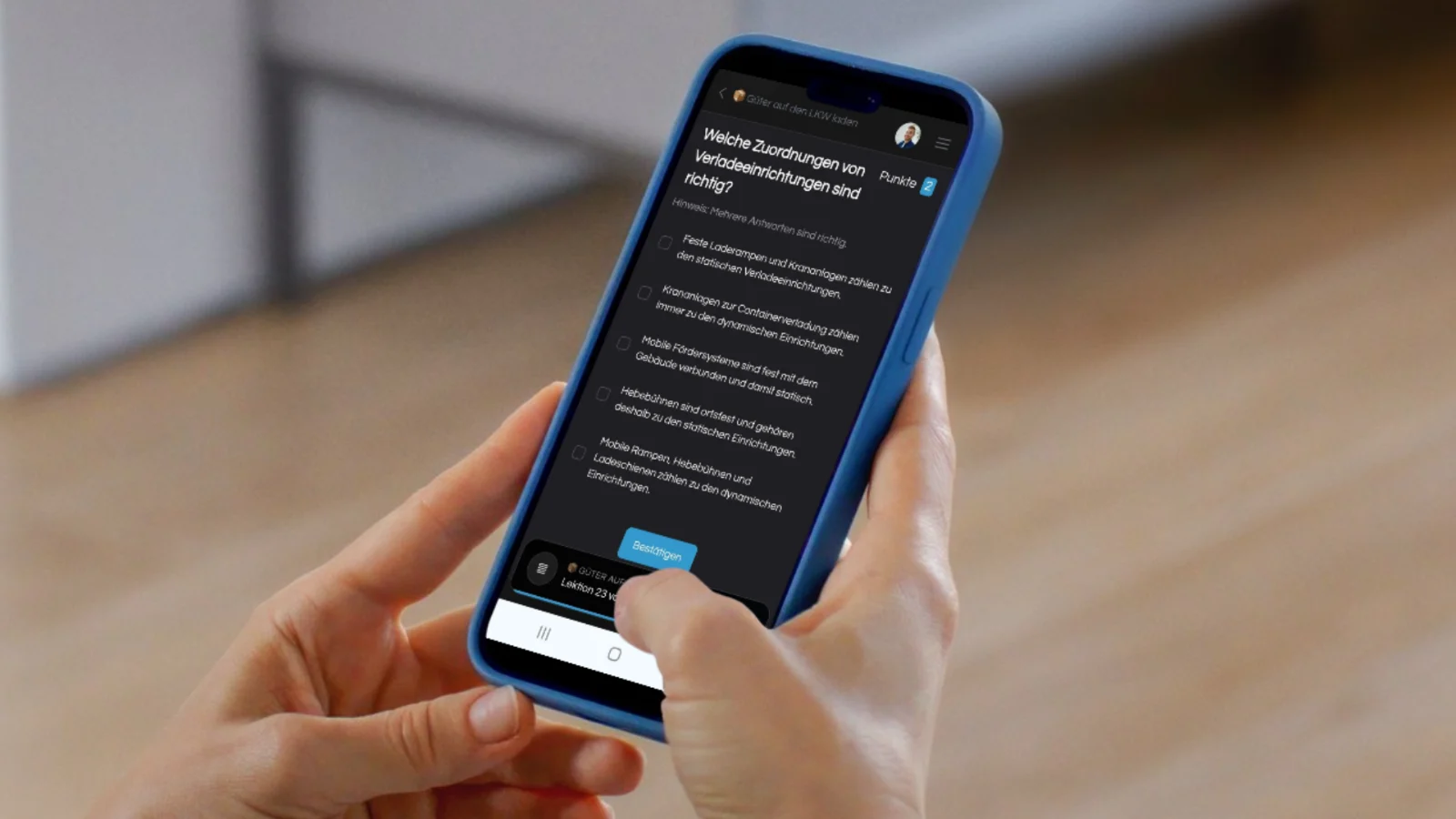 Lernapp MyDigiAcademy – Fachlagerist von Florian Honold 6 Wissenscheck nach jeder Lektion – direkt am Smartphone