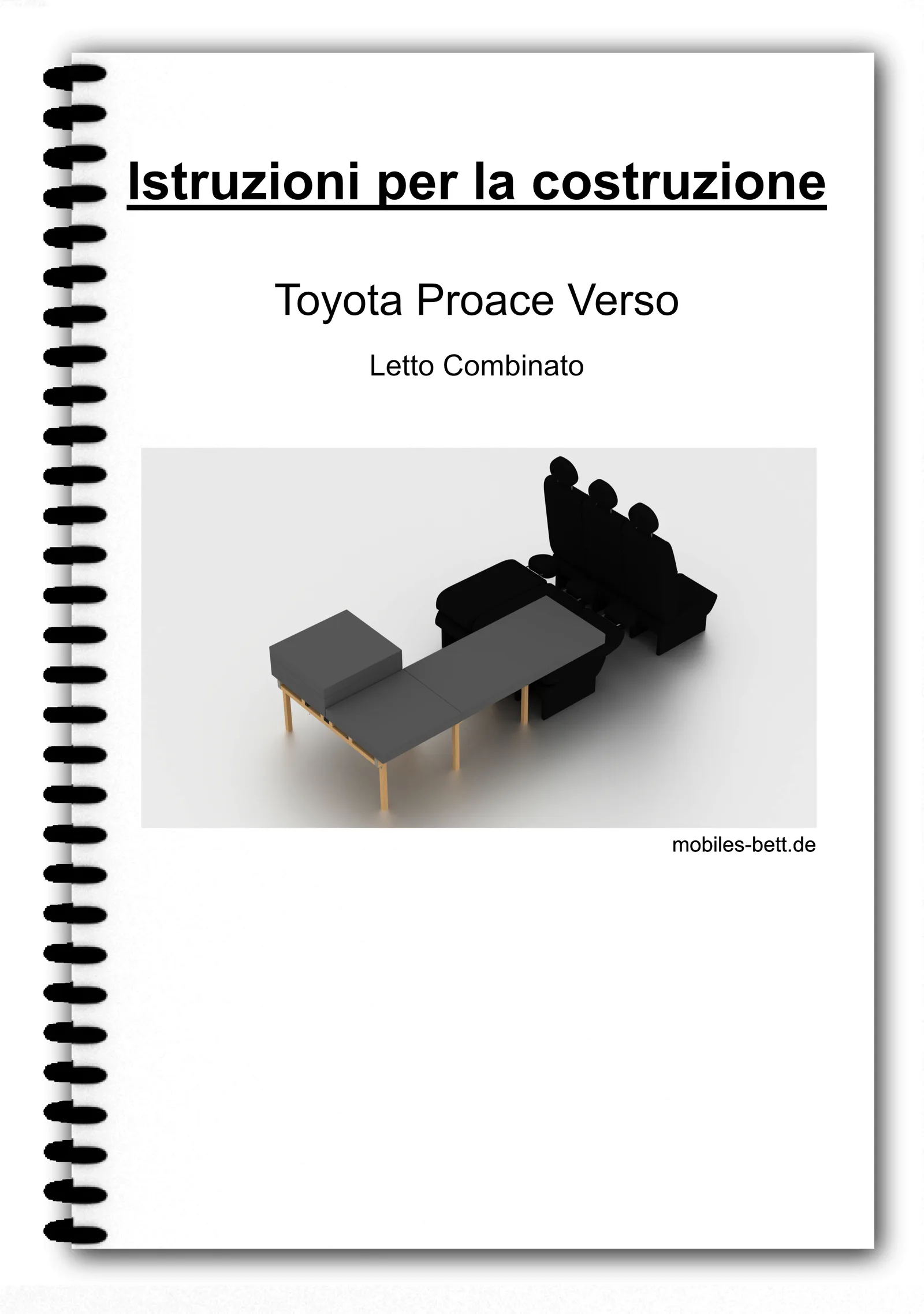 Bauanleitung Toyota Proace Verso Kombibett mit italienischem Text, Spiral-Bindung