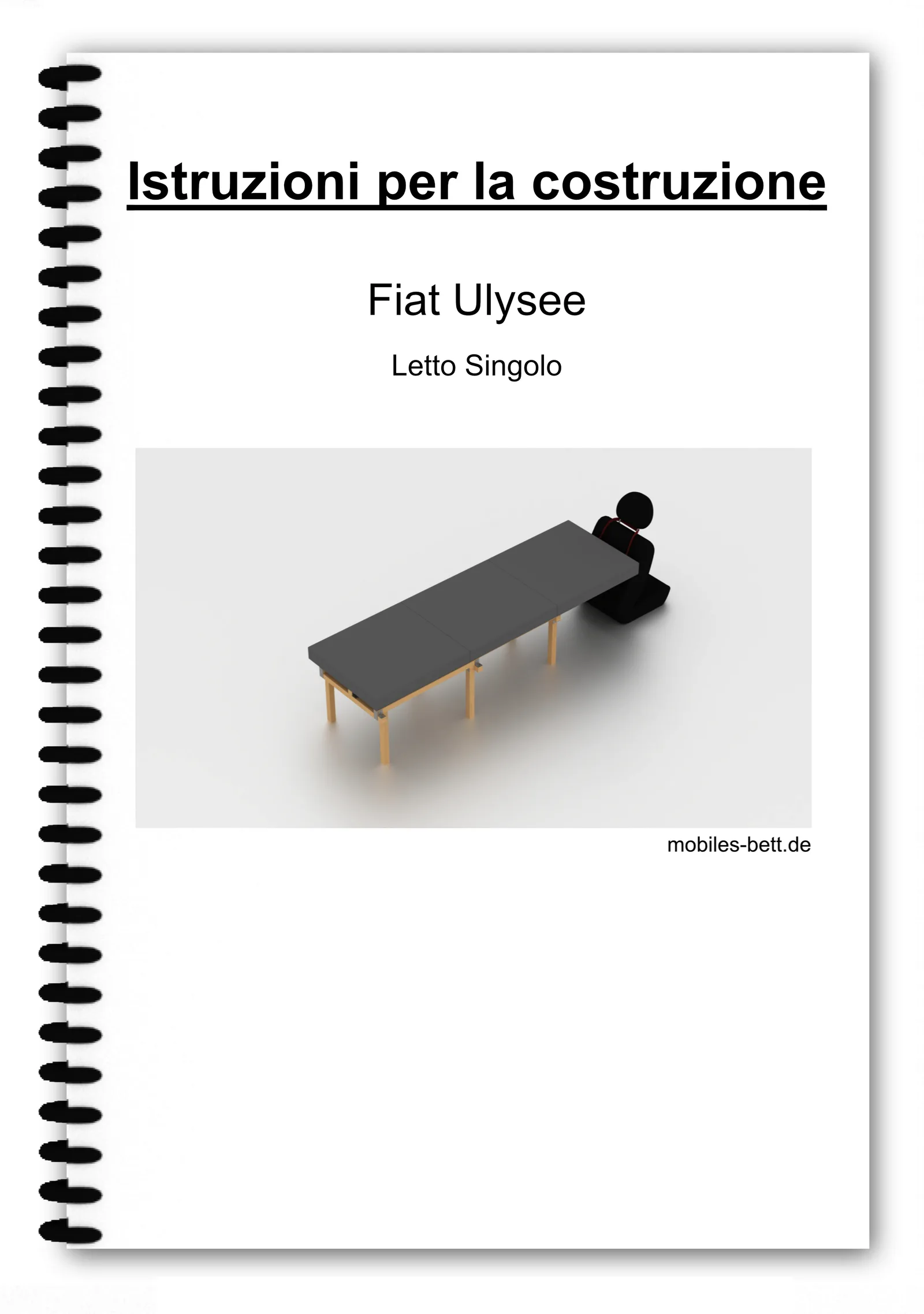 Anleitung Deckblatt Fiat Ulysse Einzelbett, spiralgebunden mit Illustration