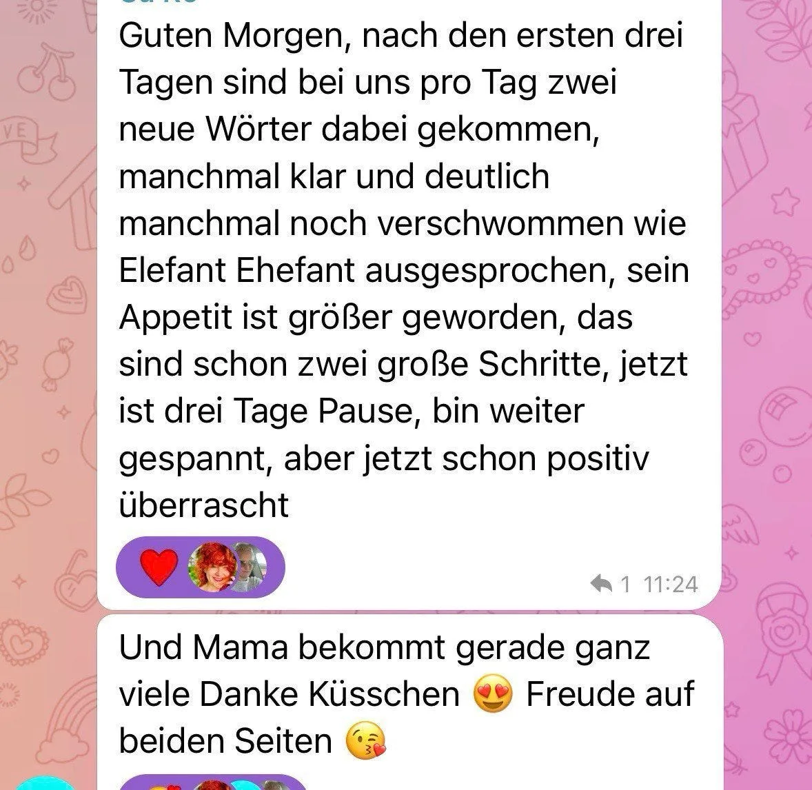 Kundenstimme über schnelle Sprachfortschritte und emotionale Reaktionen nach drei Tagen Lexosleep-Nutzung