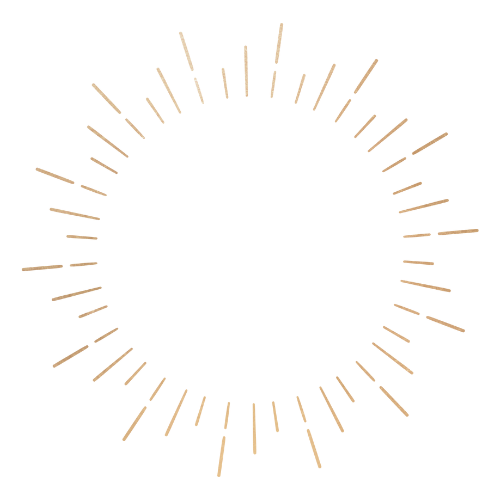 Abstrakte Grafik mit Sonnenstrahlen in Kreisform auf weißem Hintergrund