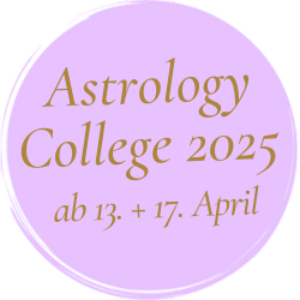 Astrology College 2025 Kurs-Grafik in Lila mit Goldtext