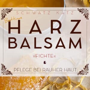 Lippenpflege Bundle »Schöne Lippen« mit 3 Rezepten von Schwatz Katz 5 Produktabbildung Harzbalsam »Fichte« von Schwatz Katz mit dekorativen Elementen