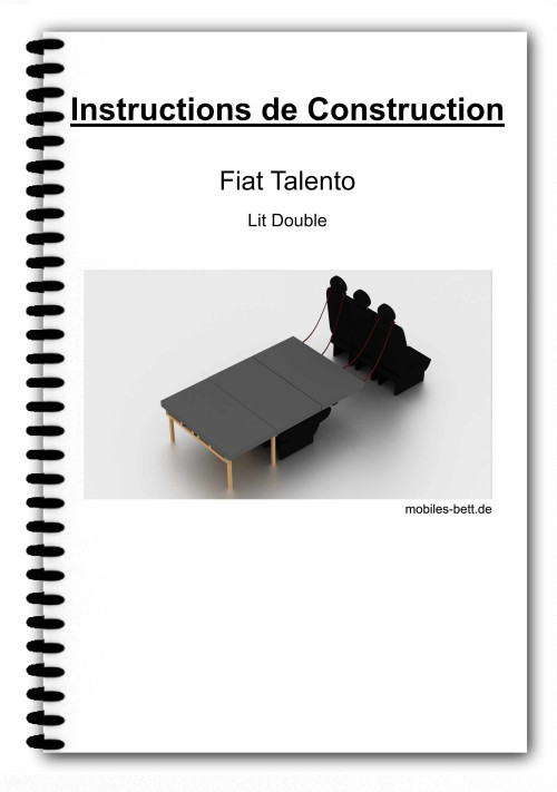 Instructions de Construction Fiat Talento Lit Double – Spiral-Anleitung mit 3D-Rendering des Bettes