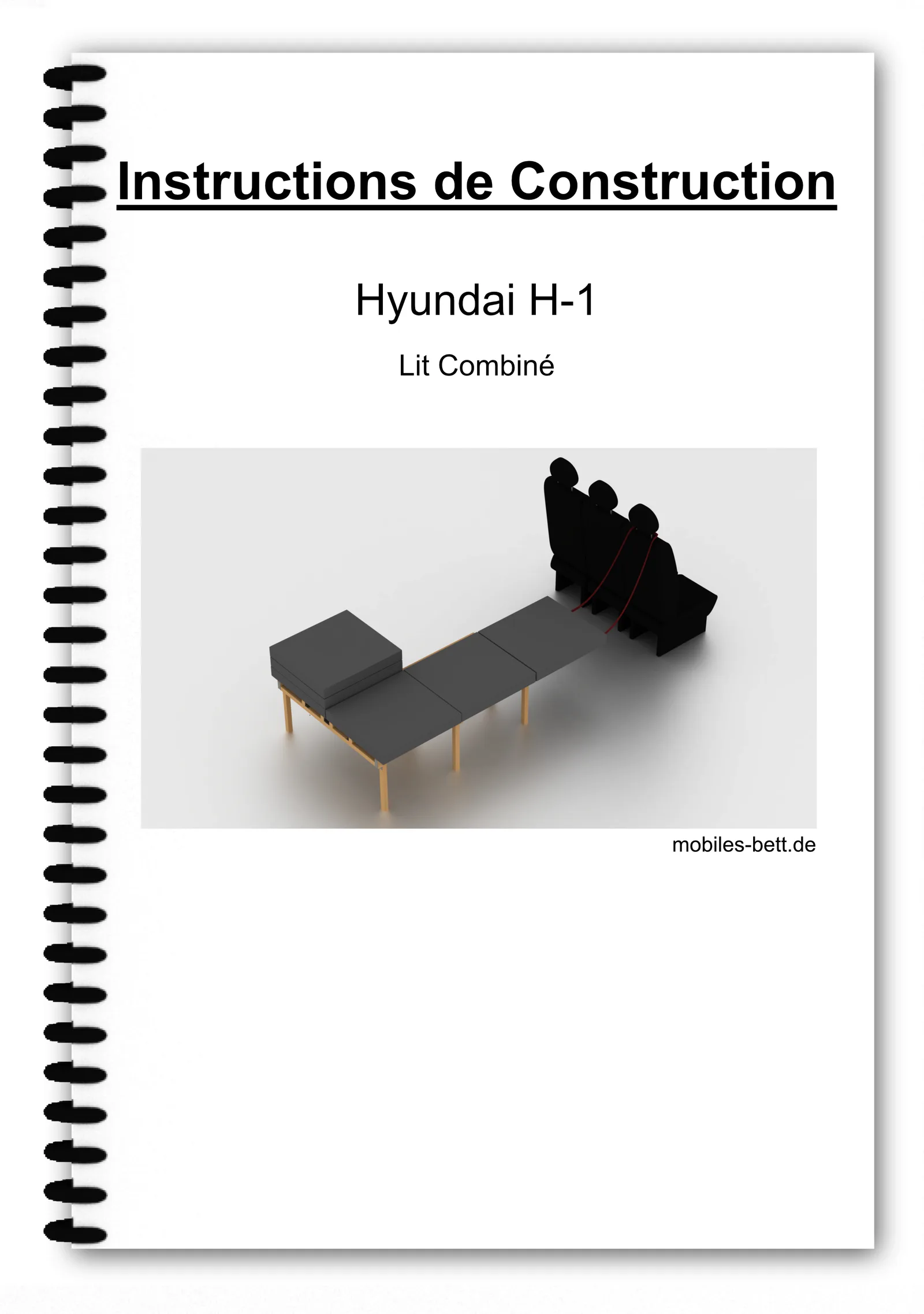 Cover der Konstruktionsanleitung für Hyundai H-1 Kombinationsbett