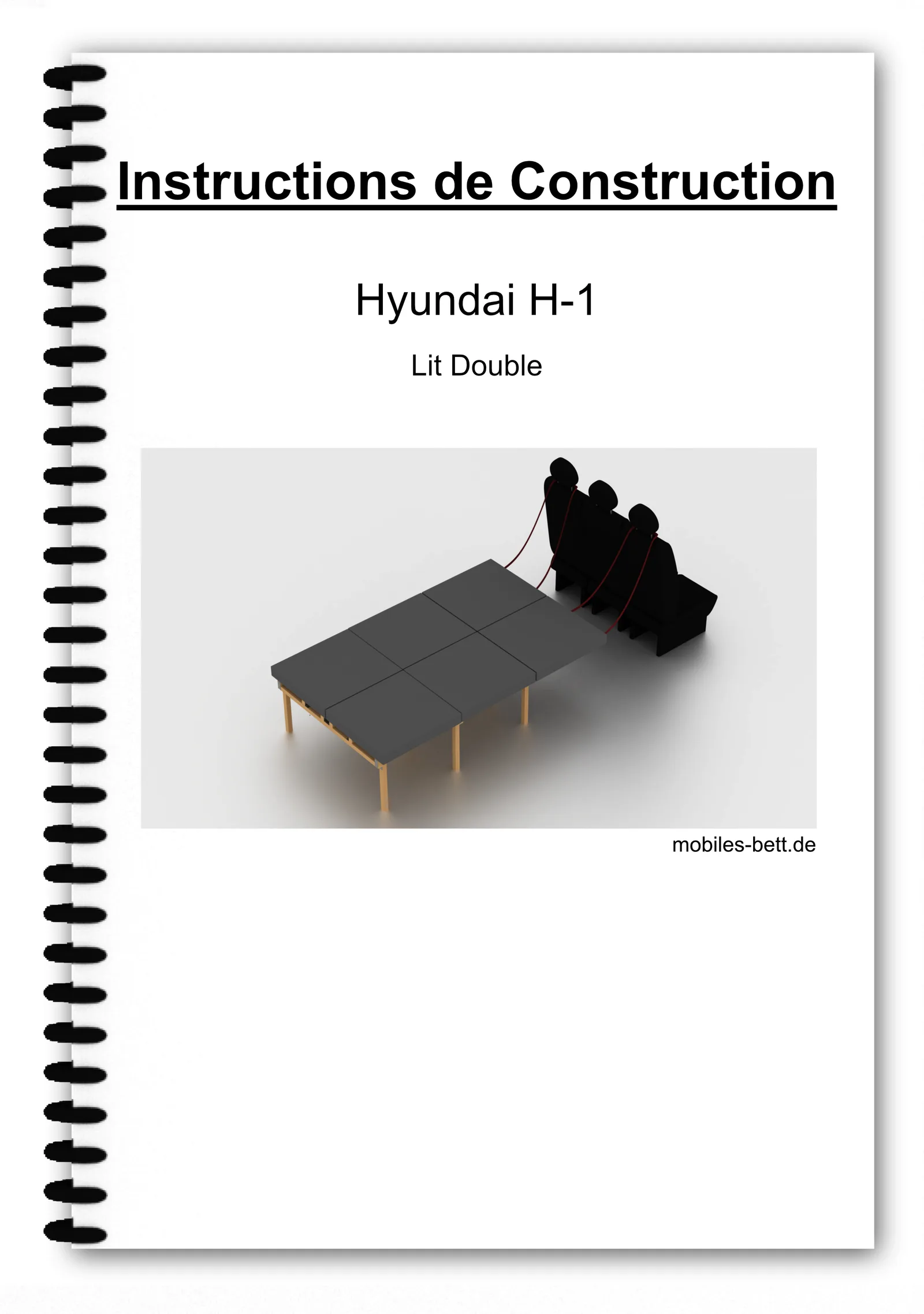 Cover der Konstruktionsanleitung für Hyundai H-1 Doppelbett