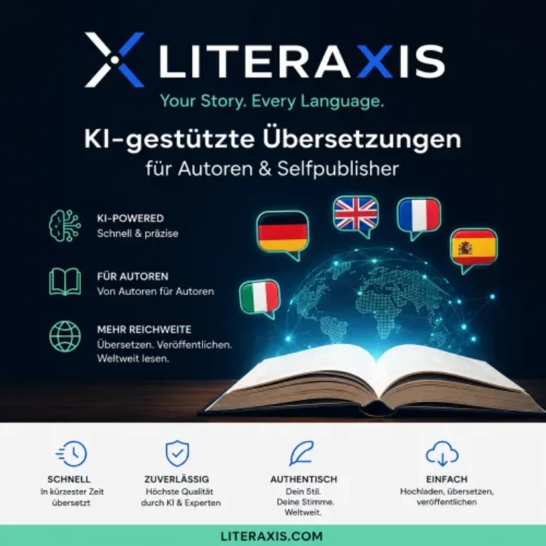 Literarische Buchübersetzung für Autoren – KI-Übersetzungsservice
