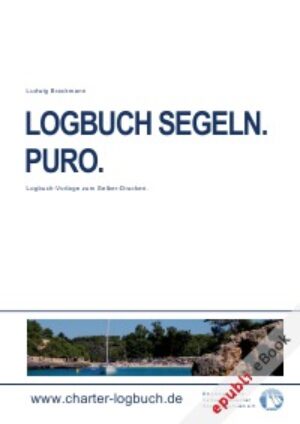 Logbuch Segeln. Puro Cover mit Titel und Website