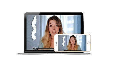Mockup: Laptop und iPhone zeigen responsive Design des Online-Kurses