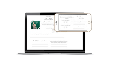 Mockup: Laptop und Smartphone zeigen Kursmaterialien und Arbeitsblätter