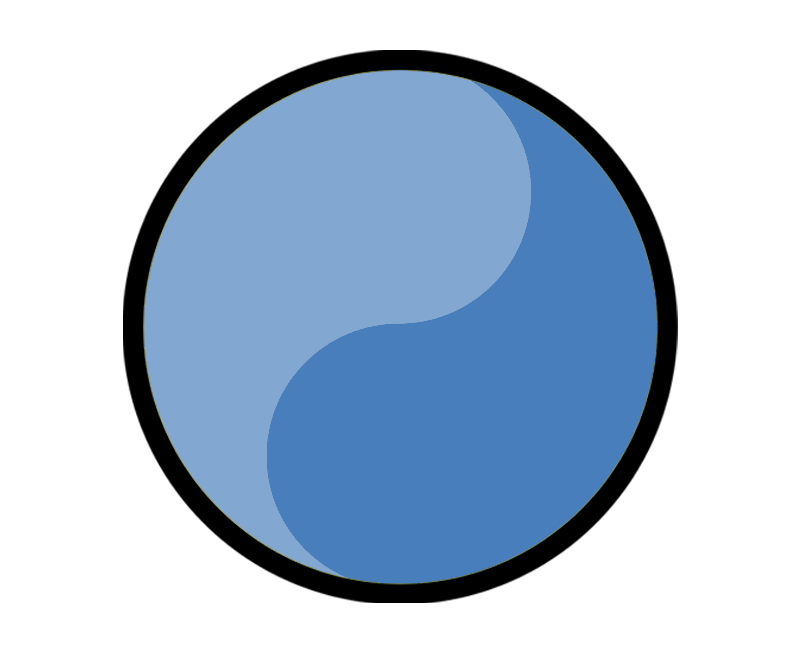 Blaues Yin-Yang Symbol – Zeichen für Balance und Harmonie in Beziehungen