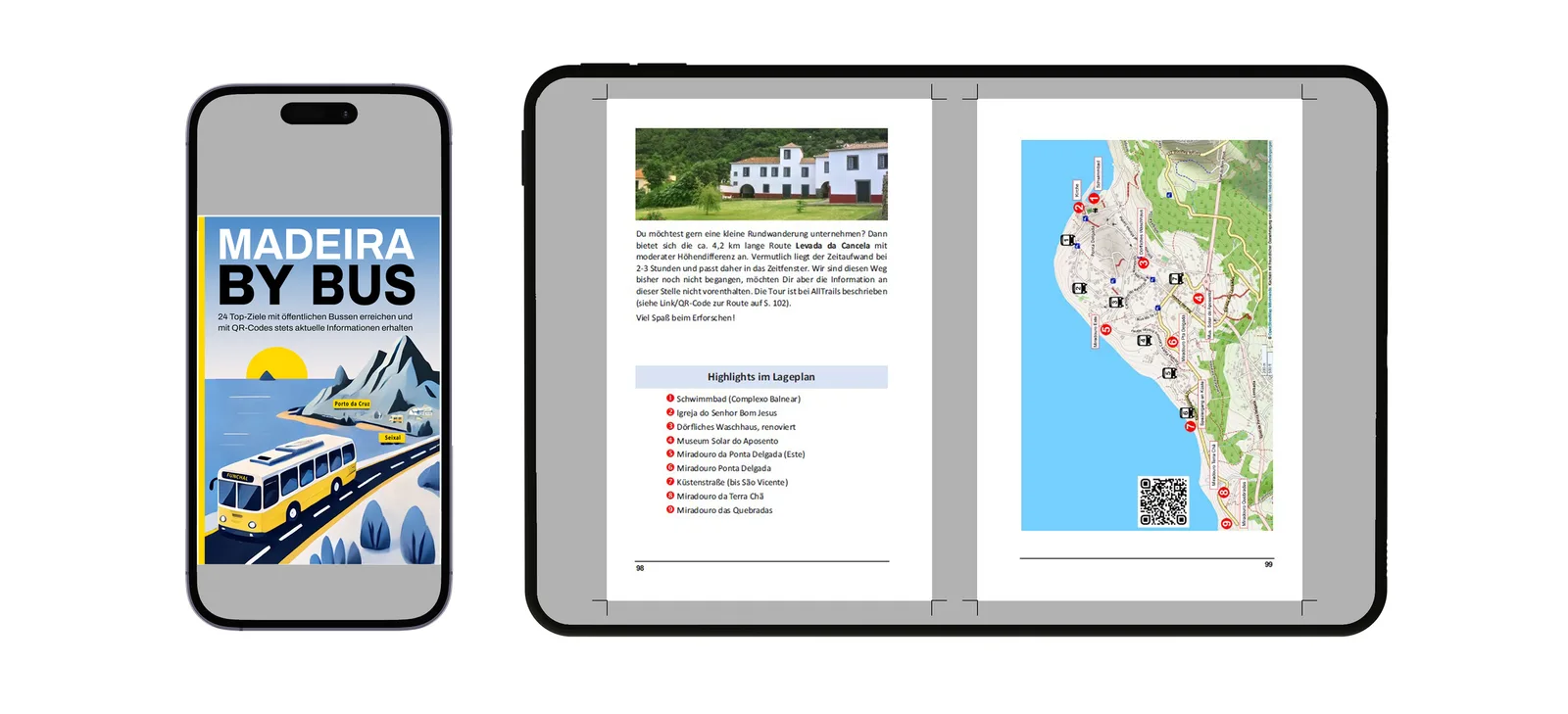 Madeira by Bus E-Book auf Handy und Tablet angezeigt