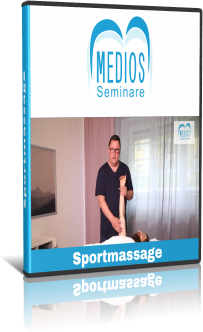 DVD-Cover Sportmassage von MEDIOS Seminare mit Therapeut in Behandlung
