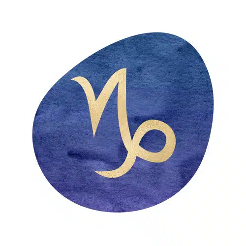 Magische Rauhnächte – Yoga- und Meditationskurs von Yoga mit Martina 7 Steinkreis-Logo für Rauhnächte mit Steinbock-Sternzeichen in Gold auf blauem Grund