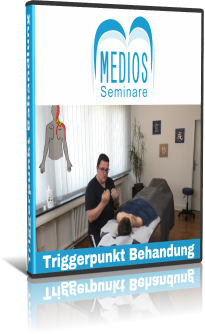 DVD-Cover Triggerpunkt Behandlung Videokurs mit Praktiker und Anatomie-Modell