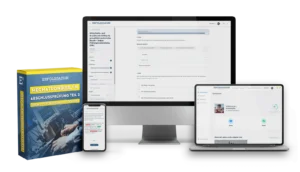 becomePro 2 Mechatroniker AP2 Online-Prüfungsvorbereitung auf Smartphone, Tablet, Laptop und als Boxed-Produkt mit gelb-blauem Design