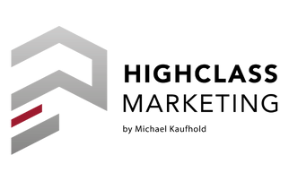 Mehr Erfolg mit Business Storytelling von Bernhard Kalhammer 5 Logo Highclass Marketing by Michael Kaufhold in schwarz und rot