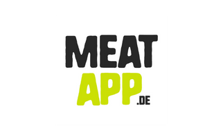 Mehr Erfolg mit Business Storytelling von Bernhard Kalhammer 12 Logo Meat App mit schwarzem und neongelben Text