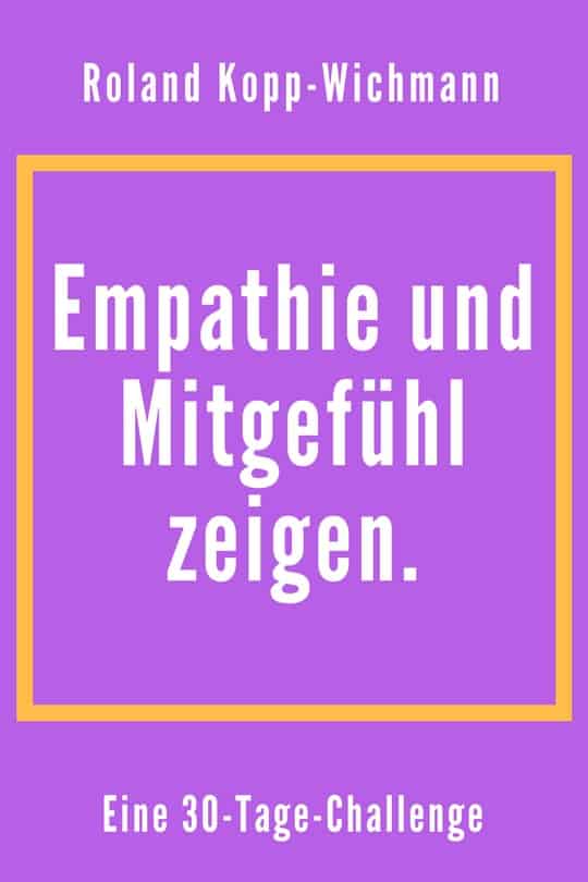 Cover Empathie und Mitgefühl zeigen Challenge, violettes Design mit gelbem Rahmen