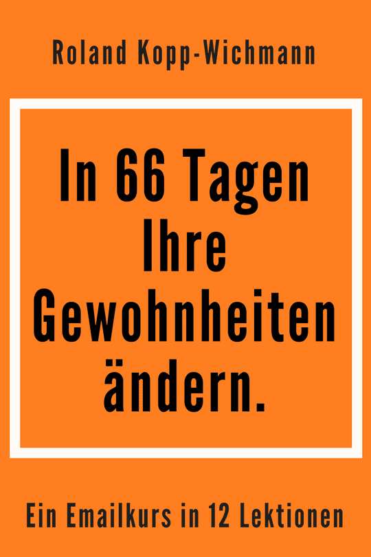 Cover In 66 Tagen Ihre Gewohnheiten ändern Email-Kurs, oranges Design