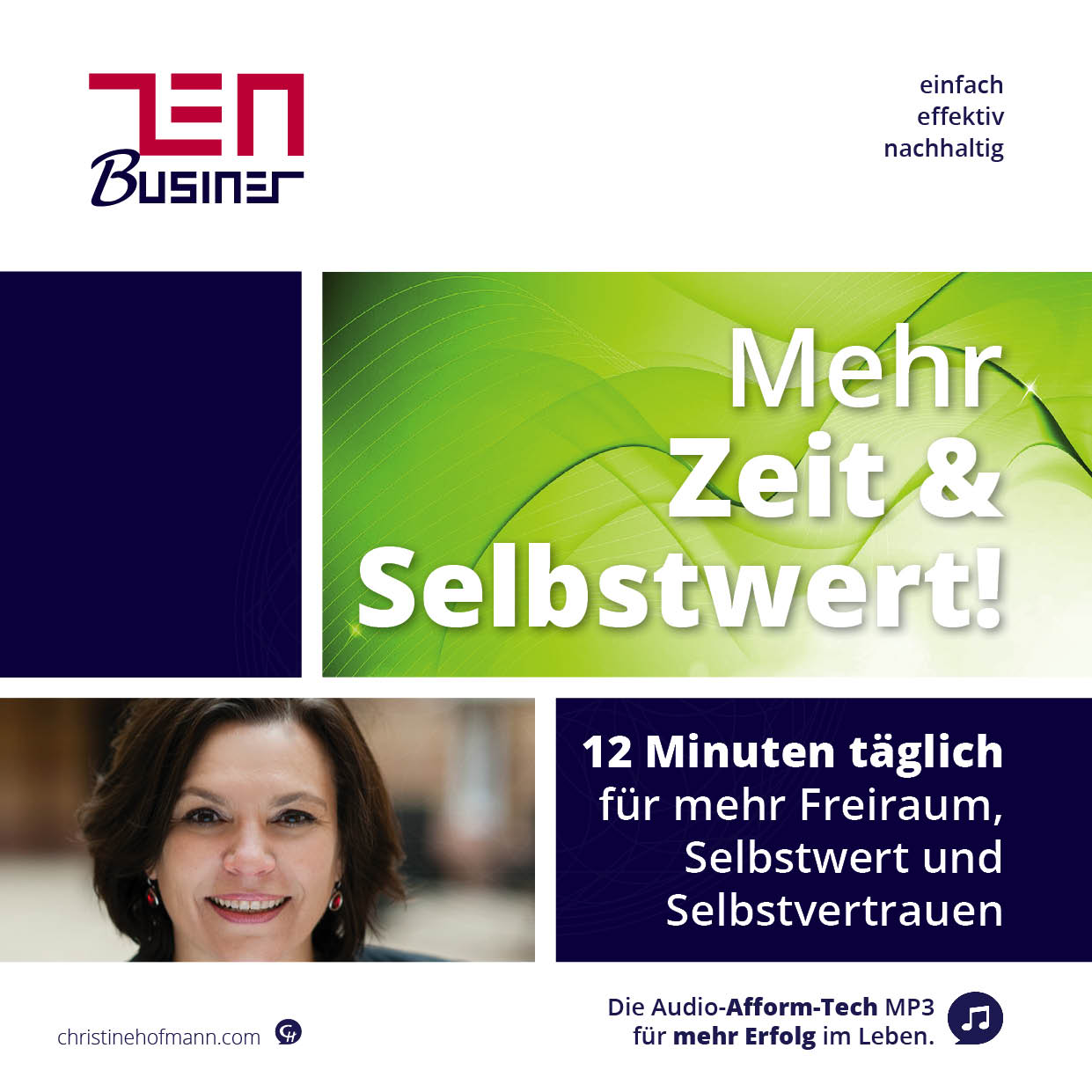 Audio-CD Cover Mehr Zeit und Selbstwert von Christine Hofmann mit Zen Business Logo