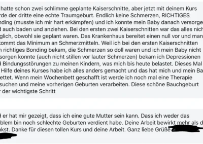 Kundenstimme zur Kaiserschnitt-Vorbereitung von Petra Burger