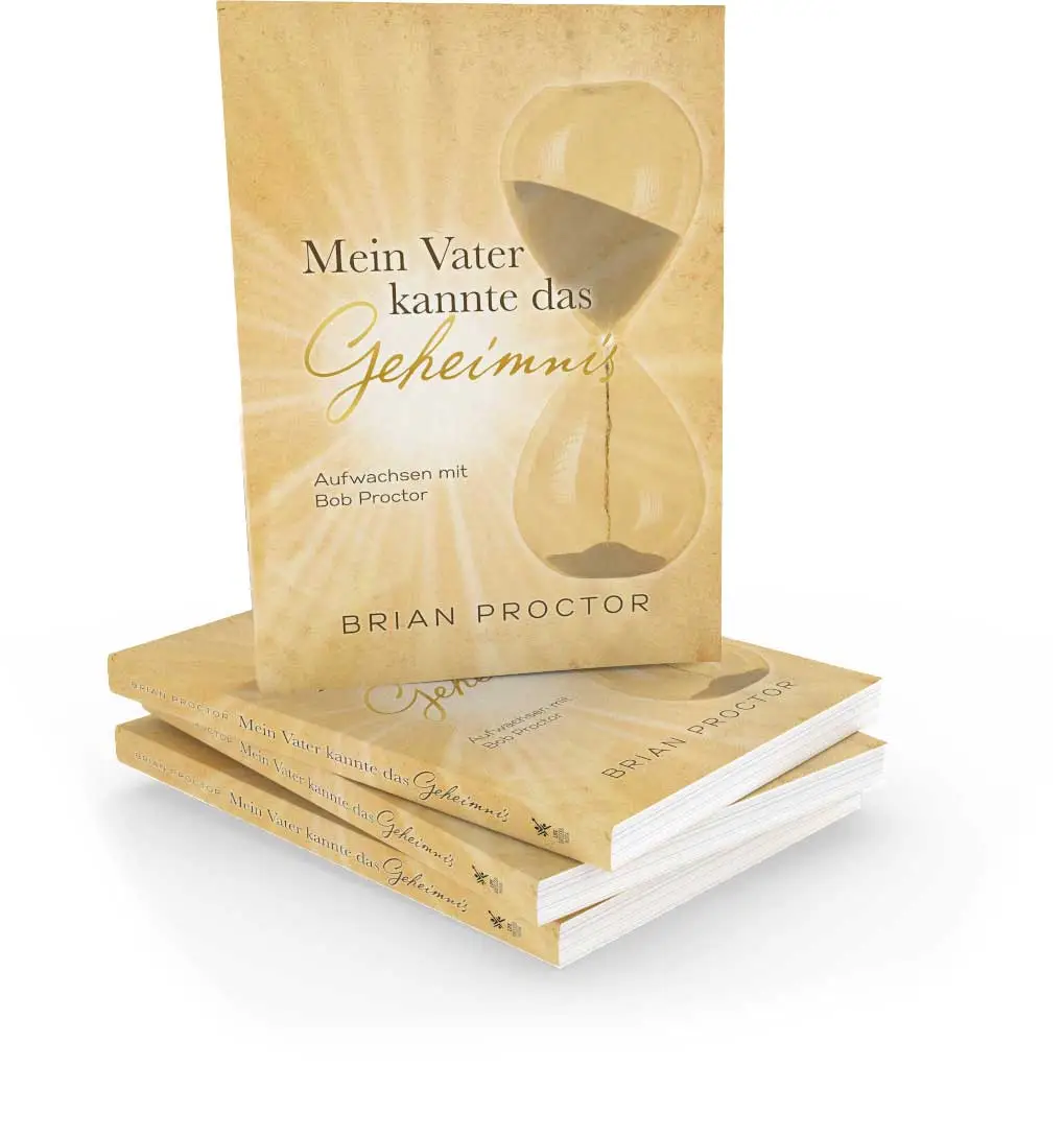 Buchstapel-Mockup Mein Vater kannte das Geheimnis, drei Bücher gestapelt mit Sanduhr-Cover