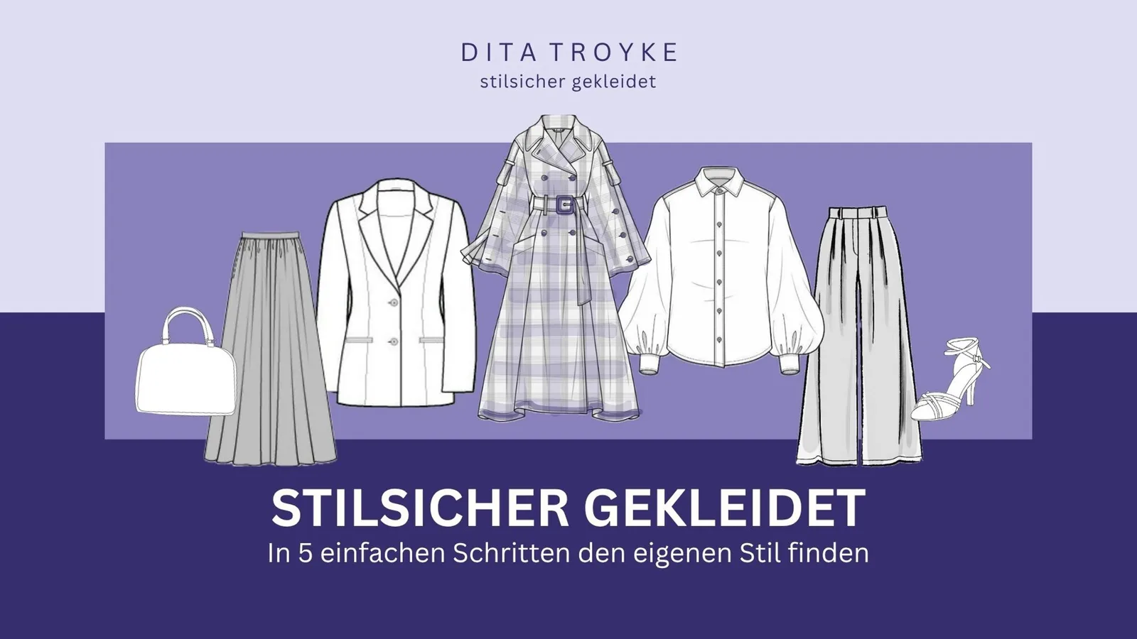 DITA TROYKE, STILSICHER GEKLEIDET: Mantel, Blazer, Bluse, Röcke und Handtasche.