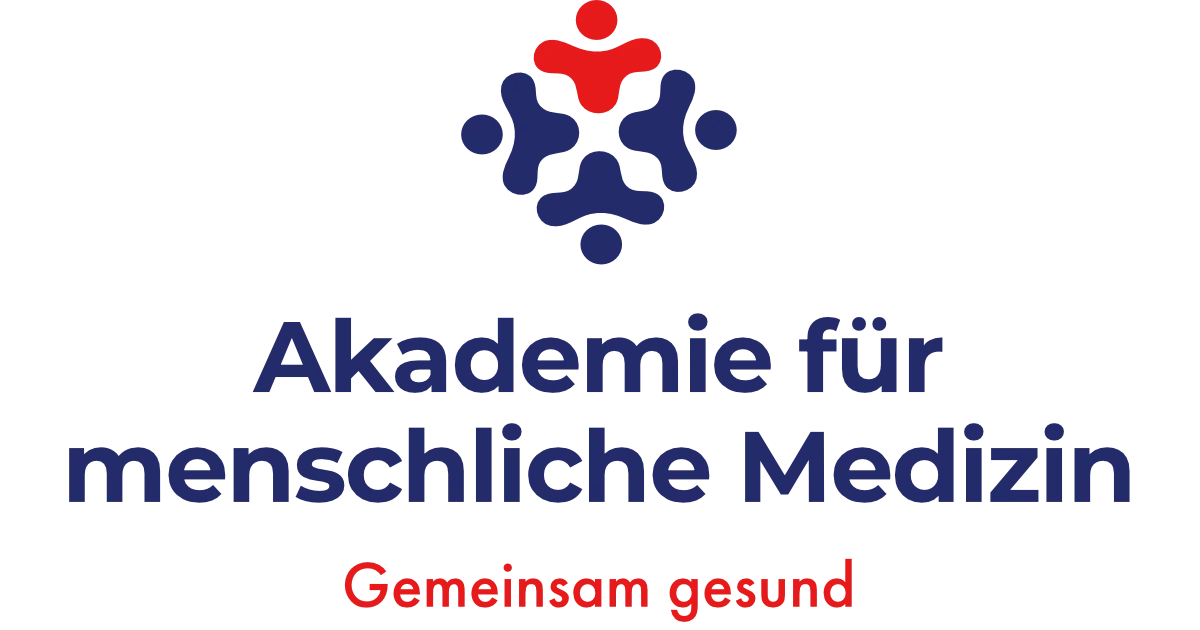 Akademie für menschliche Medizin Logo mit Claim Gemeinsam gesund
