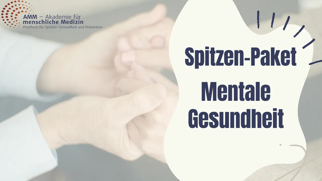 Spitzen-Paket Mentale Gesundheit mit zwei Händen in Unterstützungsgeste